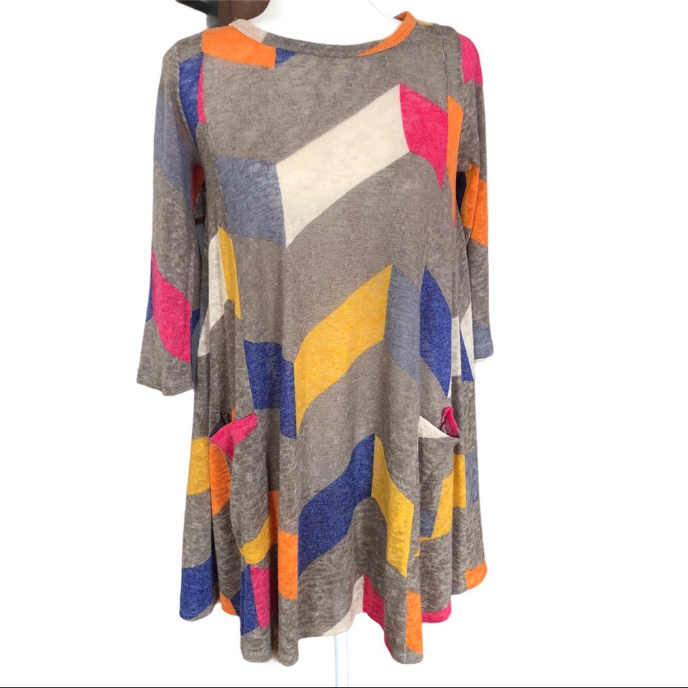 EUC Éloges Multicolor Chevron Dress/Tunic Sz S